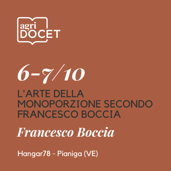 6-7 Ottobre | L'ARTE DELLA MONOPORZIONE SECONDO FRANCESCO BOCCIA